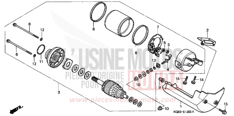 STARTER MOTOR for Shadow VT125C CANDY GLORY RED-U (R101) from 1999